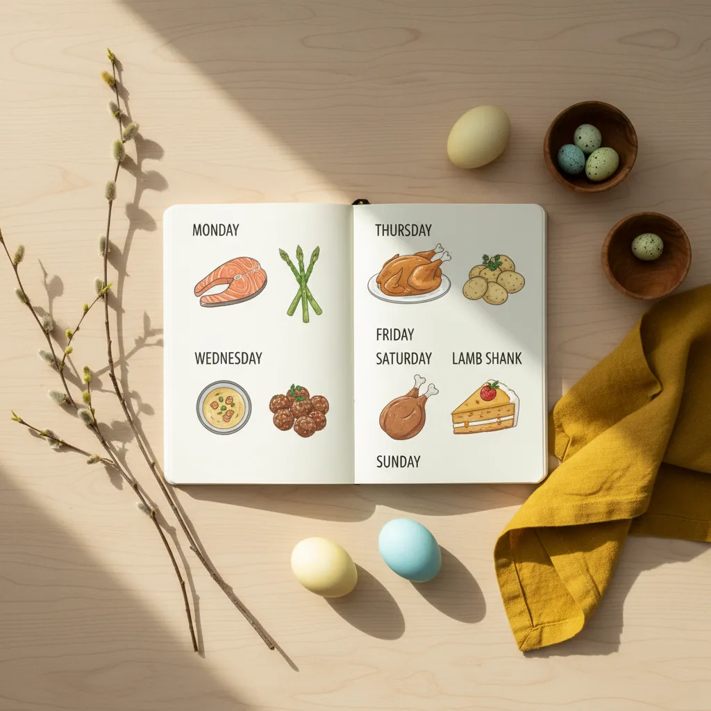 Påskveckans matplan — dag för dag
