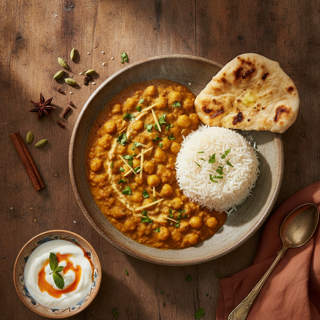 Krämig Chana Masala med Basmatiris