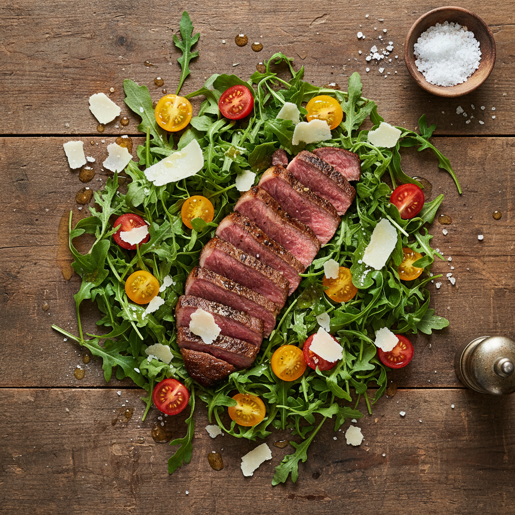 Italiensk Biff Tagliata med Rucola & Parmesan