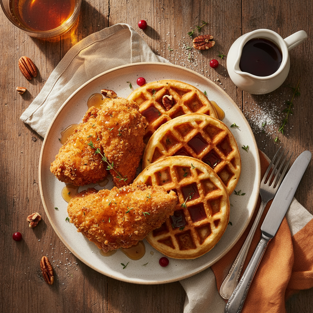 Chicken and Waffles med Lönnsirap