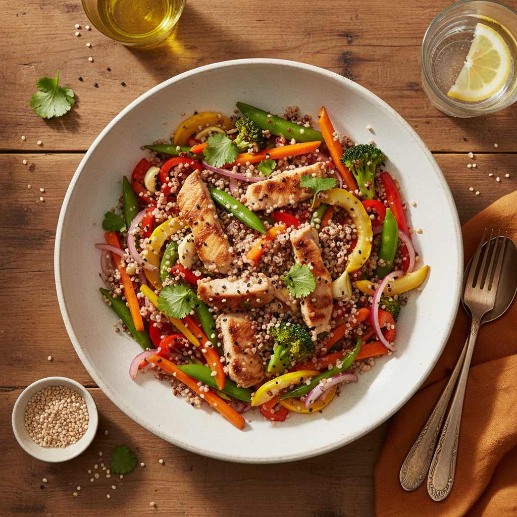 Turkisk Wok med Quinoa och Färgrika Grönsaker