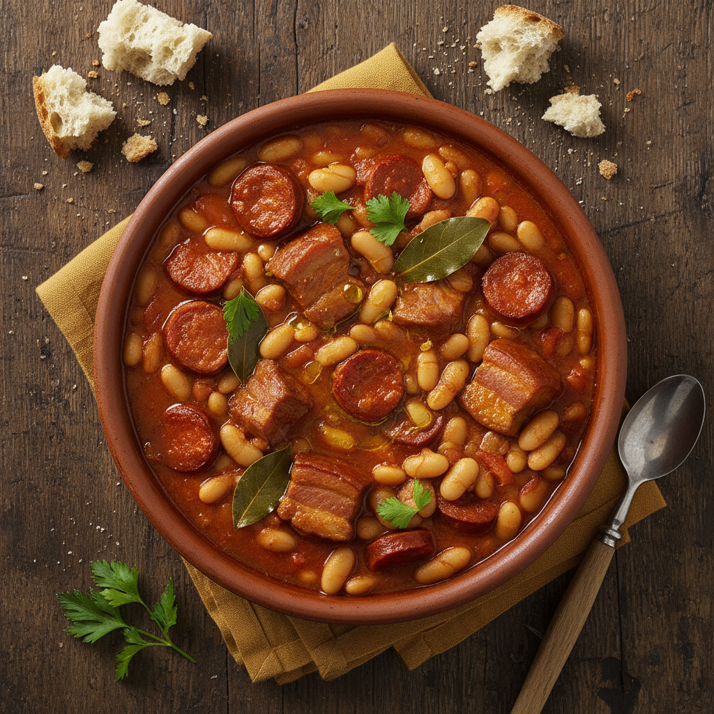 Fabada Asturiana (Spansk Bönstuvning med Chorizo och Sidfläsk)