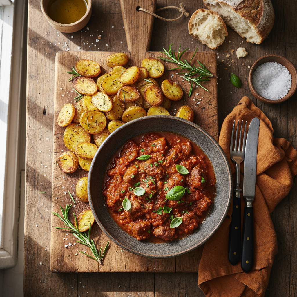 Italiensk Biffgryta med Rosmarinstekt Potatis