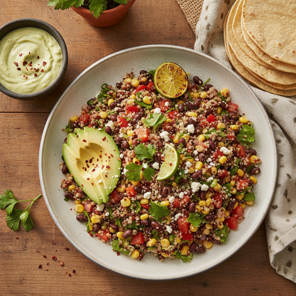 Mexikansk Black Bean och Majssallad med Quinoa