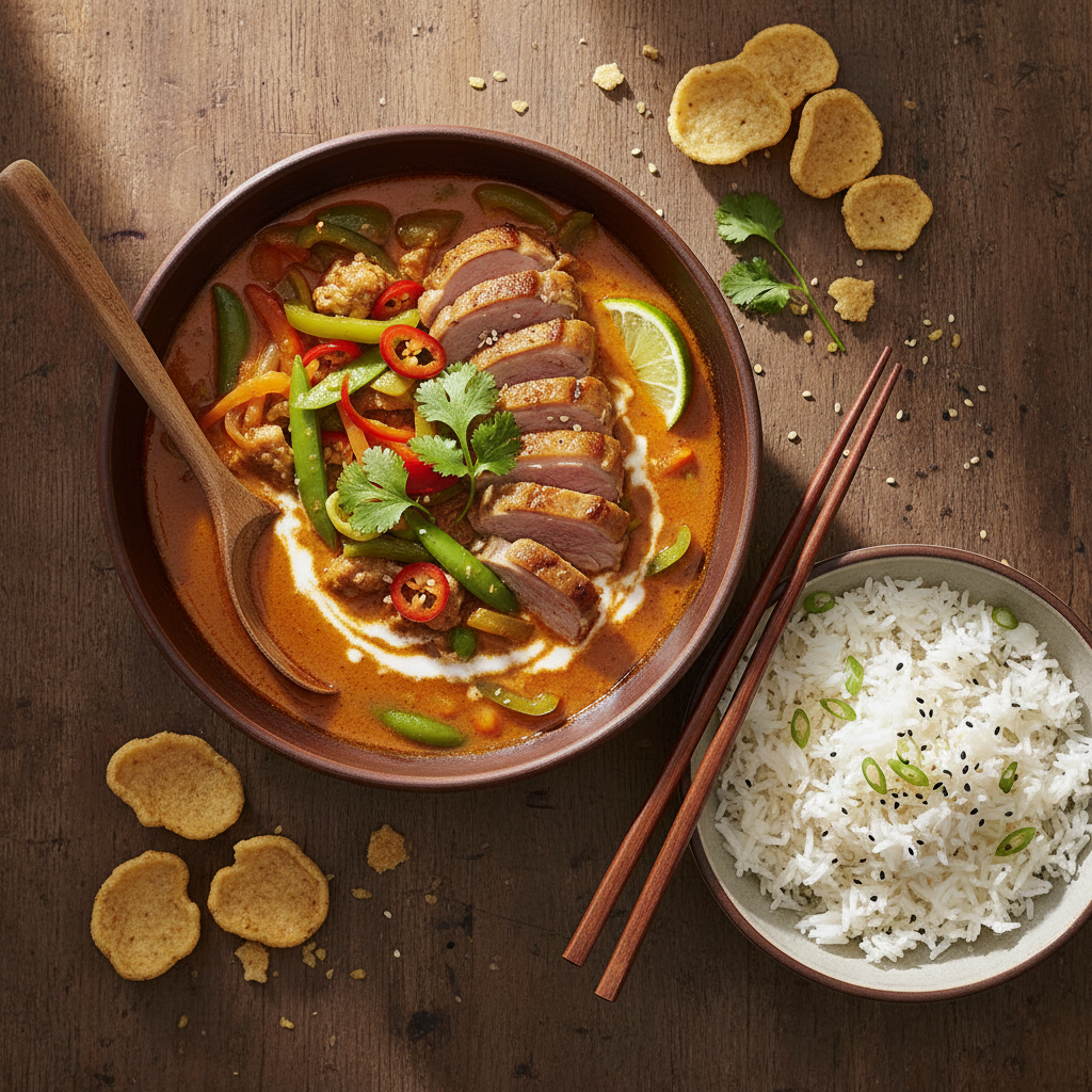 Thailändsk Röd Curry med Anka och Jasminris