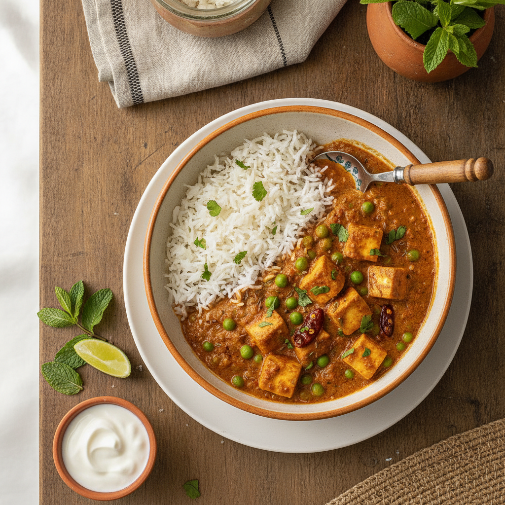 Mattar Paneer med Basmatiris