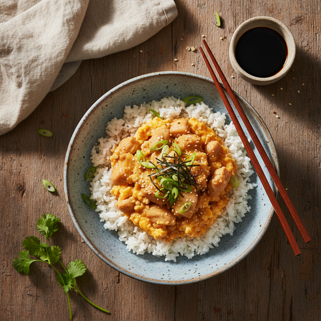 Japansk Kyckling- och Äggskål (Oyakodon-stil)