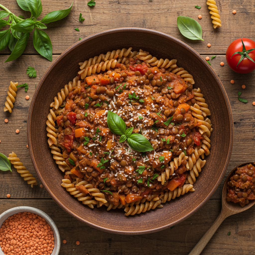 Italiensk Linsragu med Fullkornspasta