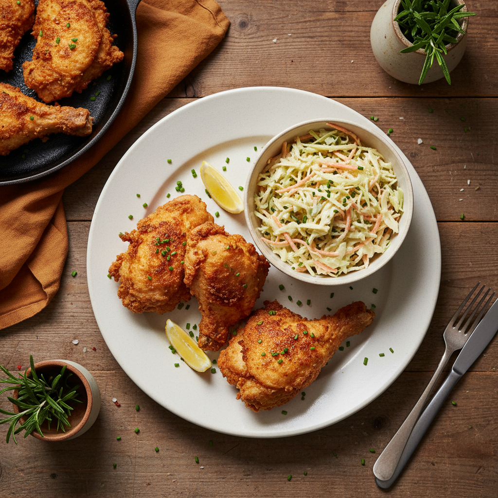 Southern Fried Chicken med Coleslaw