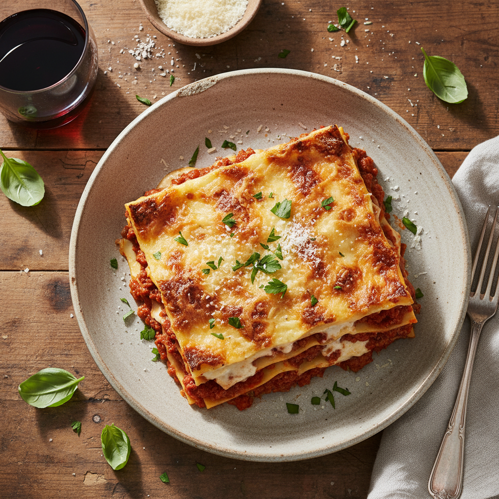 Krämig Lasagne al Forno med Ragu och Béchamel