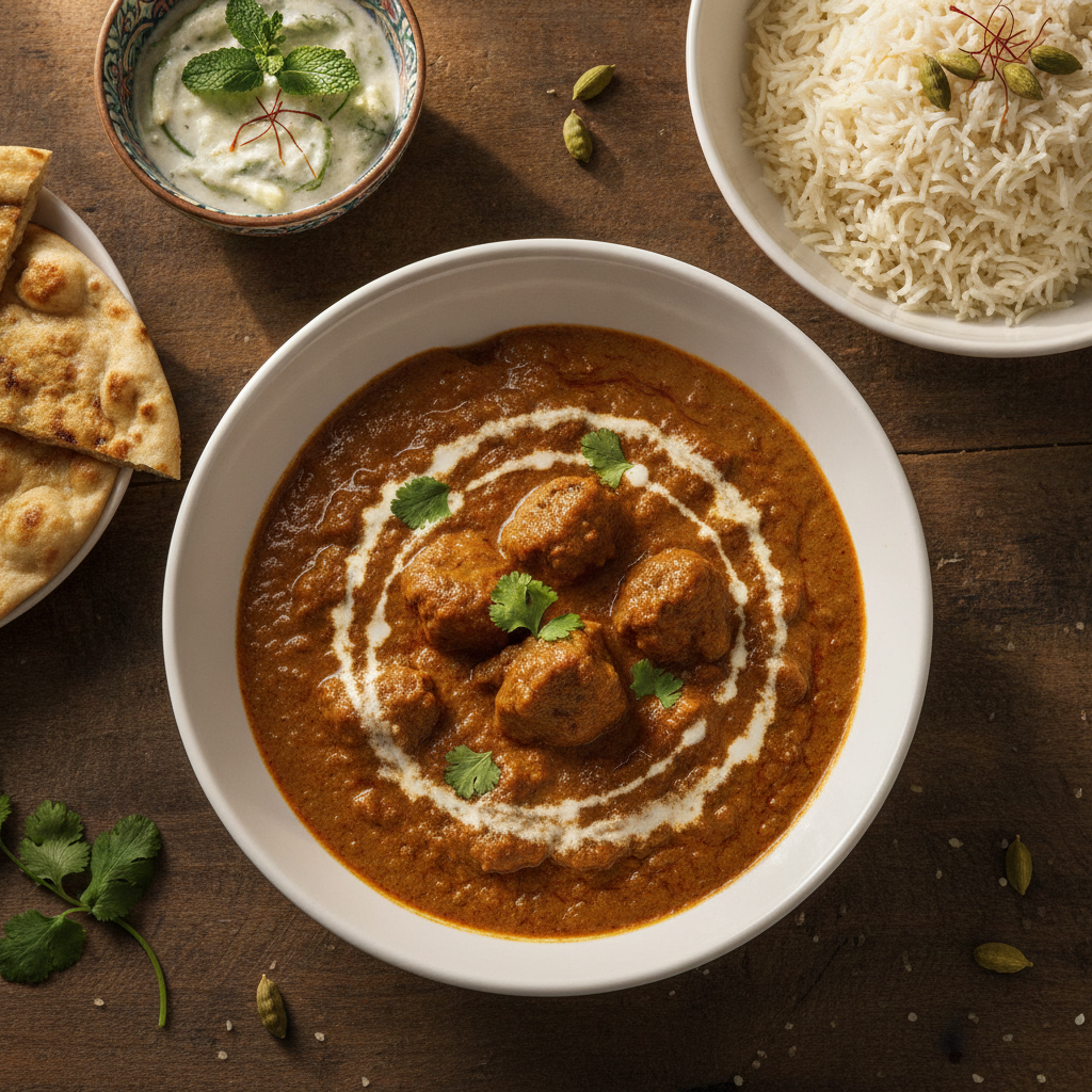 Krämig Lamm Rogan Josh med Basmatiris