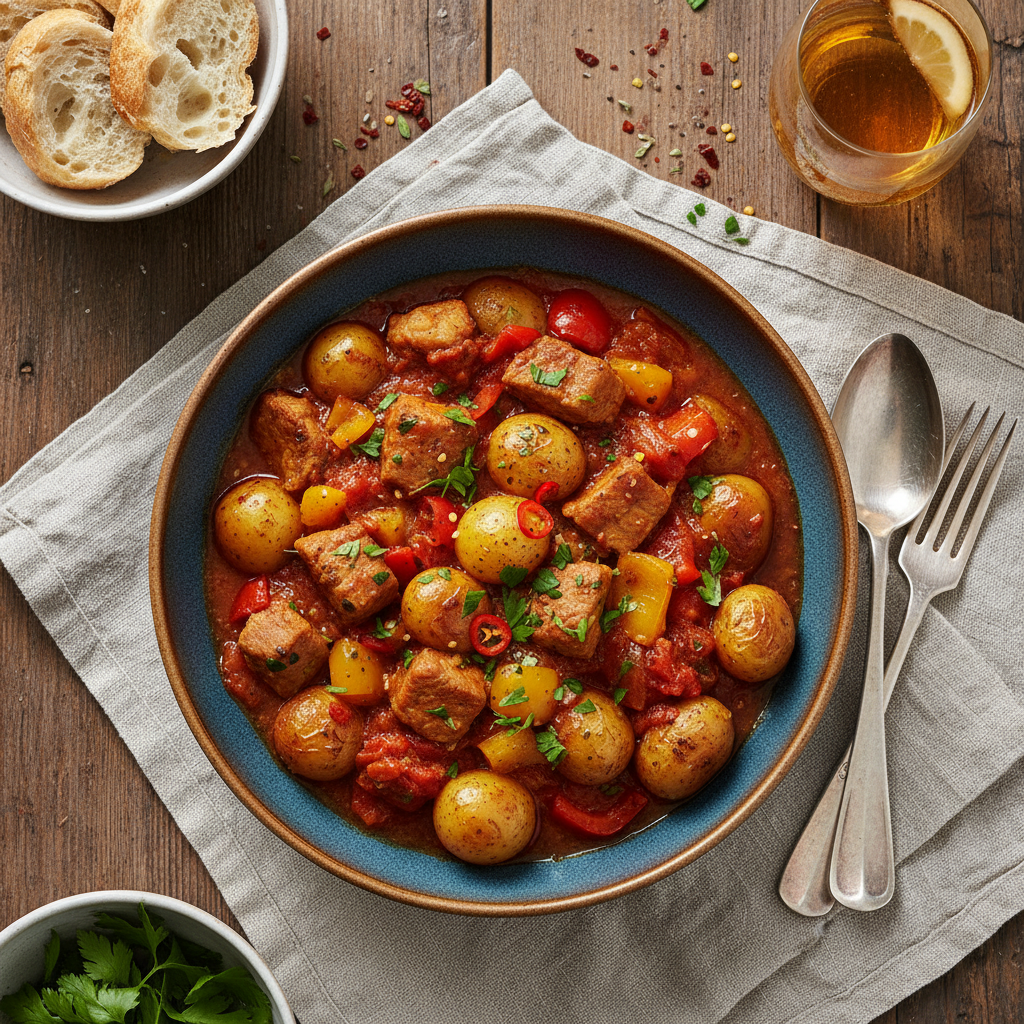 Spansk Fläskgryta med Paprika och Potatis