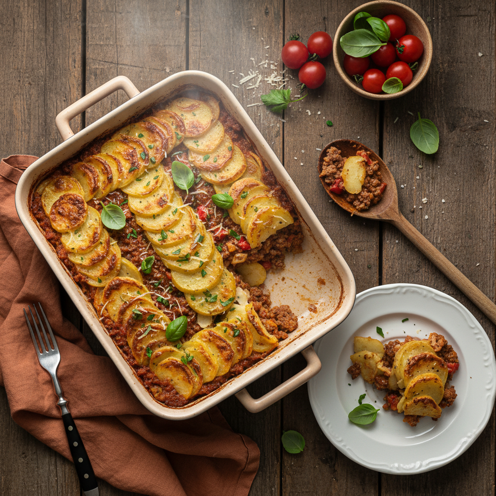 Italiensk Köttfärs- och Potatisgratäng