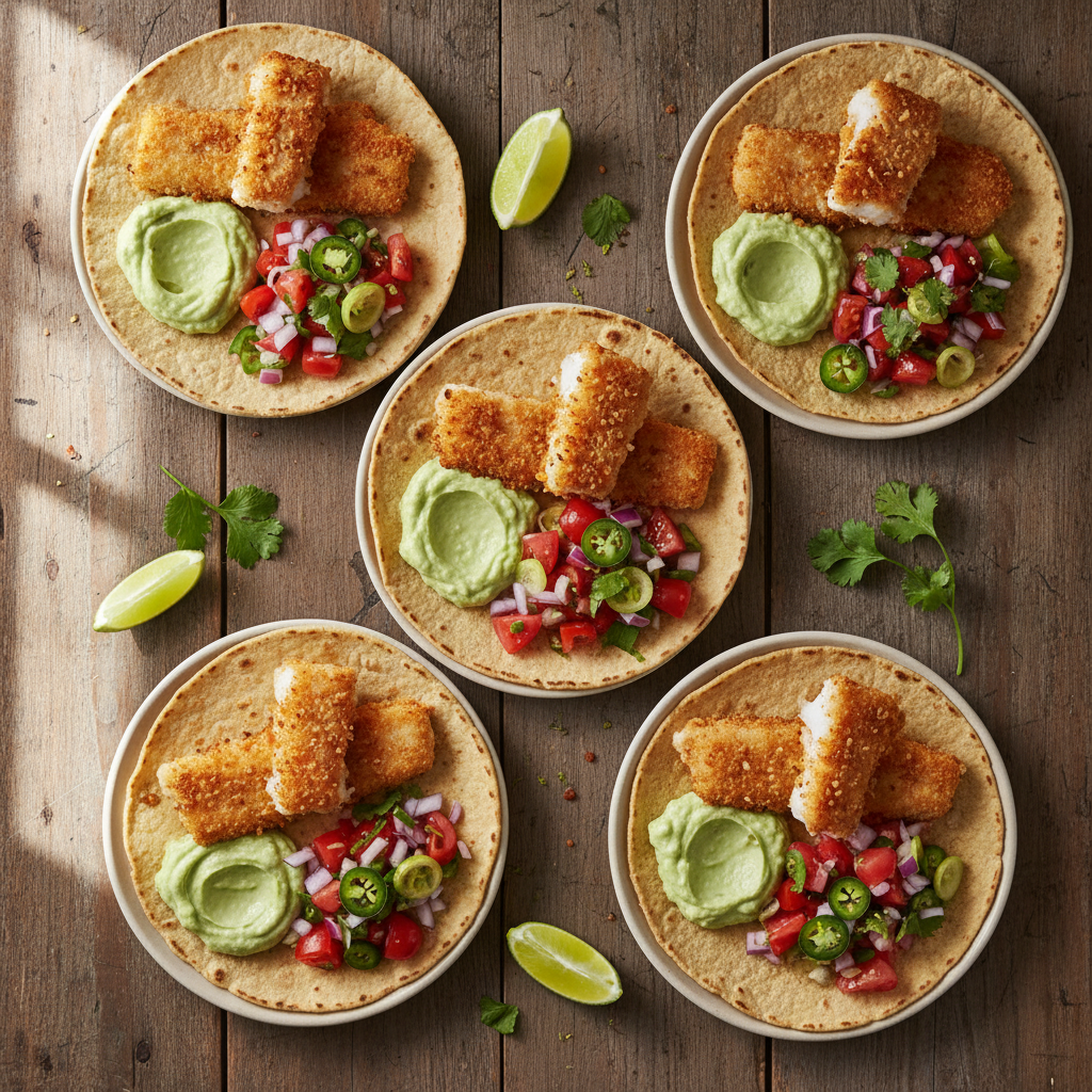 Fisk Tacos med Avokadokräm och Fräsch Salsa