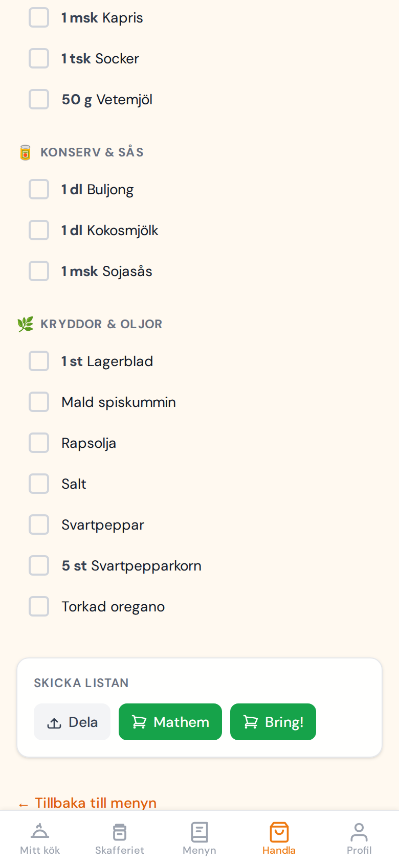 Inköpslista